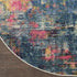 2' X 6' Blue And Yellow Abstract Power Loom Non Skid Area Rug